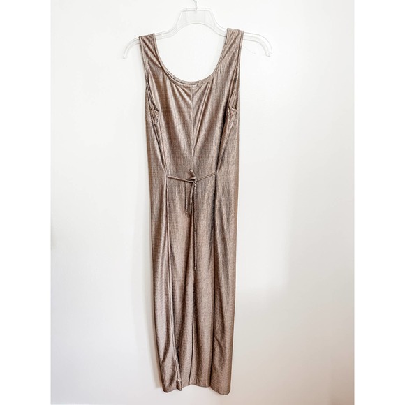 Vintage 1980s Pleated‎ Pewter Dress and Jacket Set - Picture 8 of 11